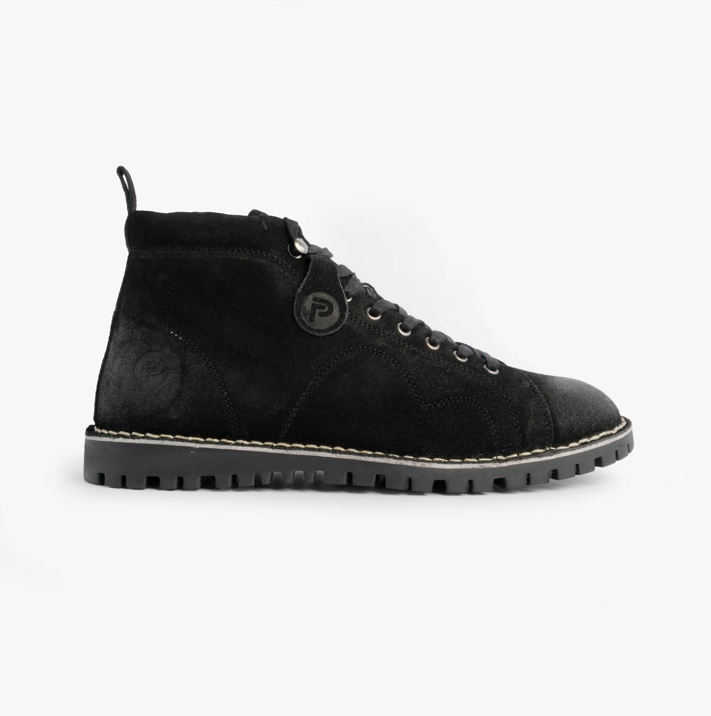 Popps 1961 MOD Mens Suede Monkey Boots Black