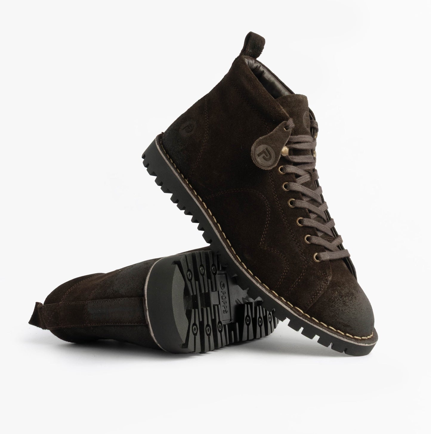 Popps 1961 MOD Mens Suede Monkey Boots Brown