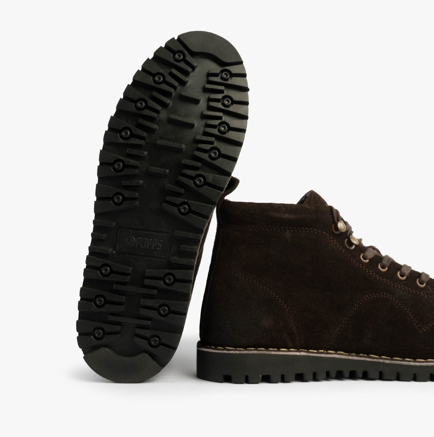 Popps 1961 MOD Mens Suede Monkey Boots Brown