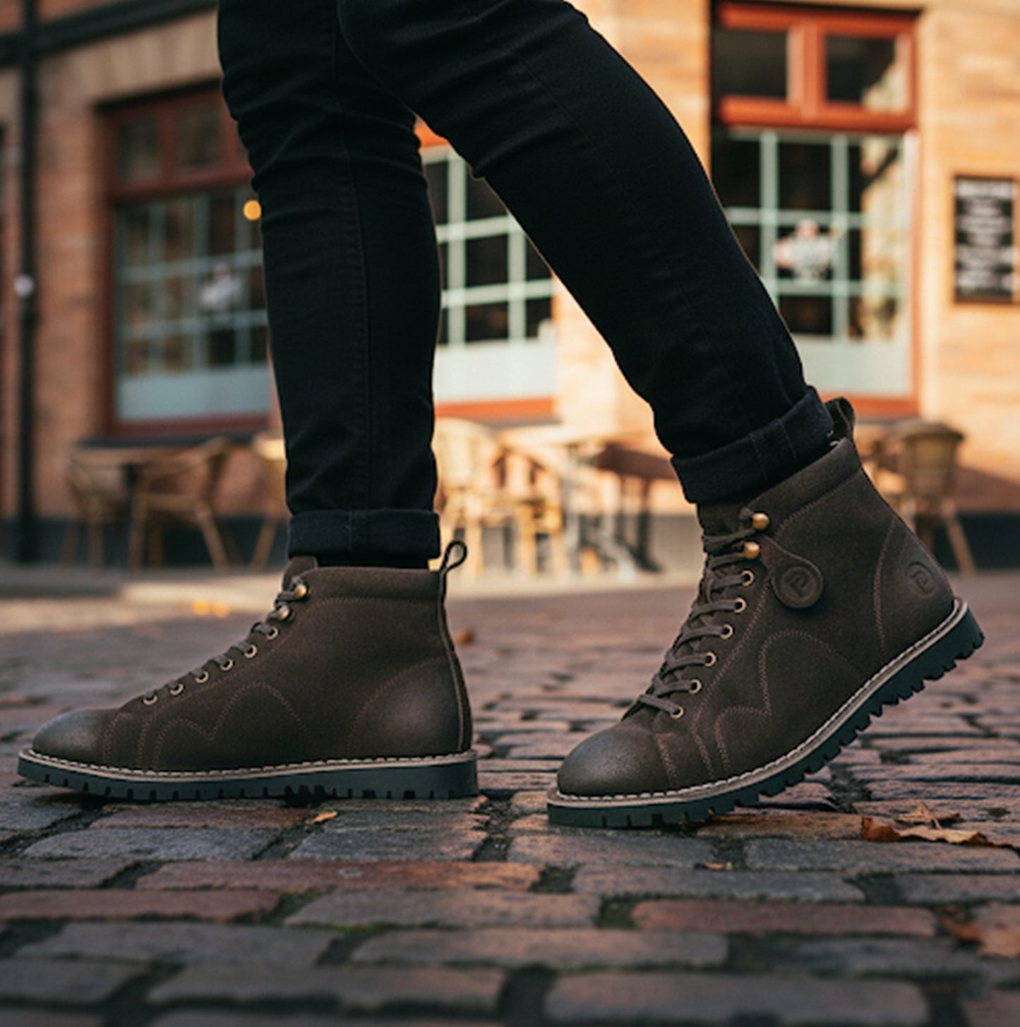 Popps 1961 MOD Mens Suede Monkey Boots Brown