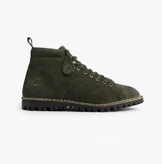 Popps 1961 MOD Mens Suede Monkey Boots Green