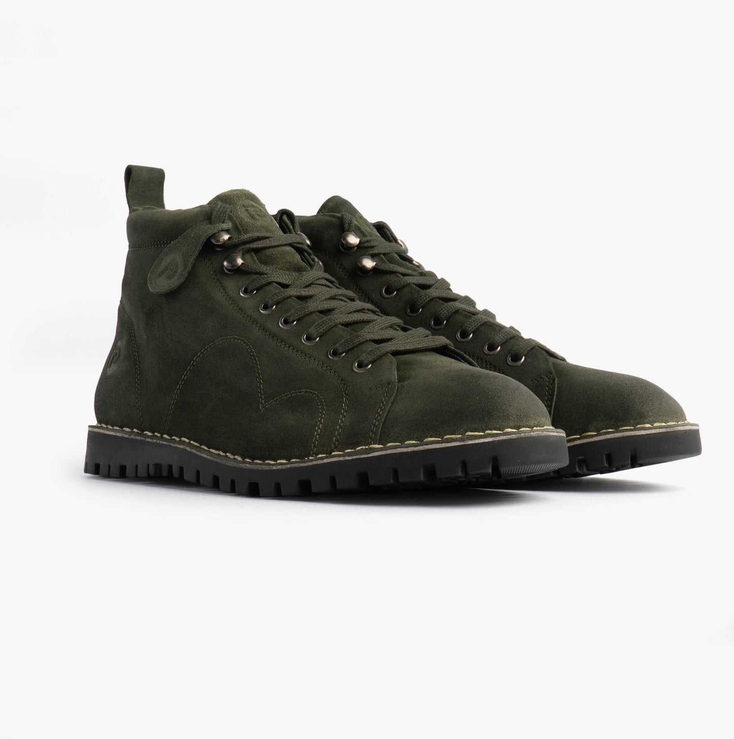 Popps 1961 MOD Mens Suede Monkey Boots Green