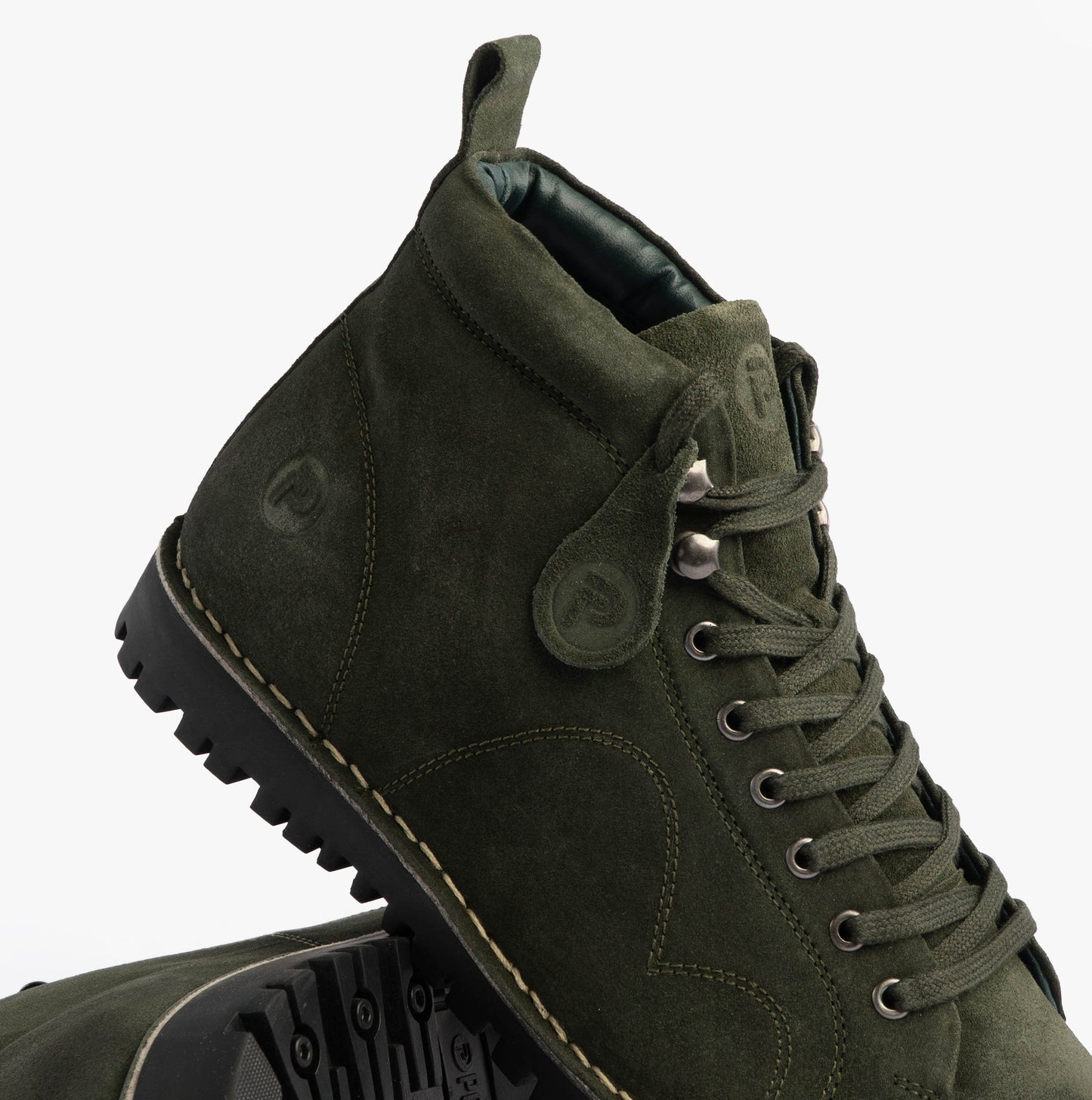 Popps 1961 MOD Mens Suede Monkey Boots Green