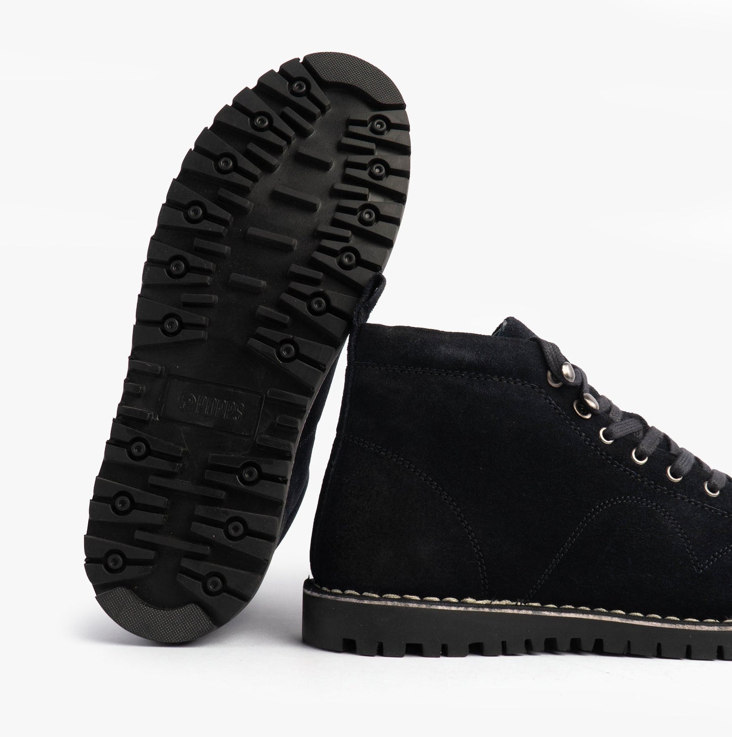 Popps 1961 MOD Mens Suede Monkey Boots Navy