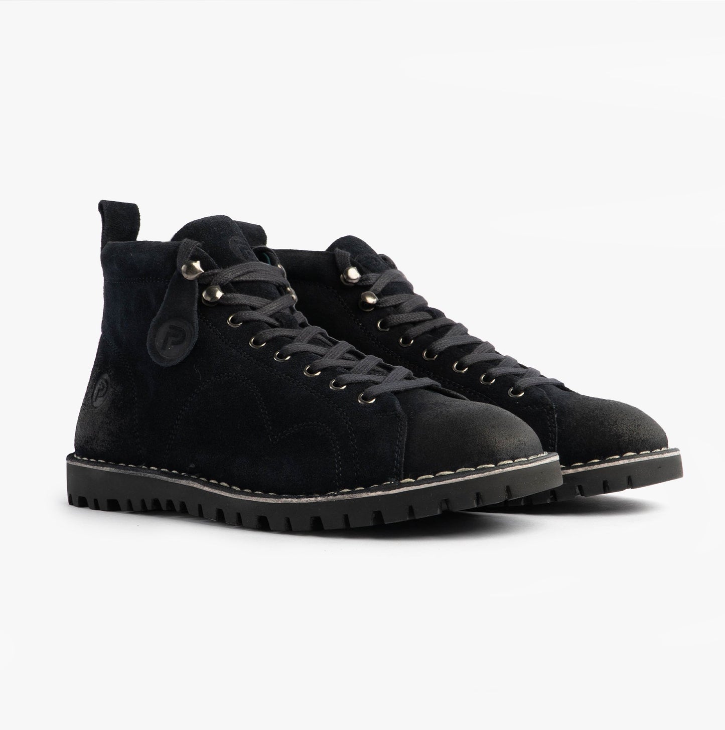 Popps 1961 MOD Mens Suede Monkey Boots Navy