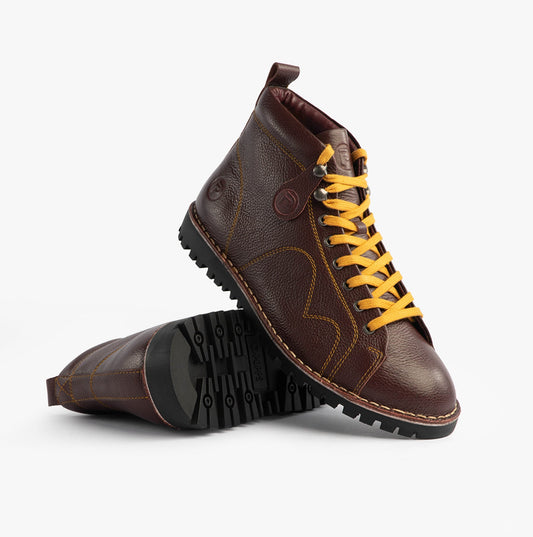 Popps 1961 MOD Mens Leather Monkey Boots Oxblood