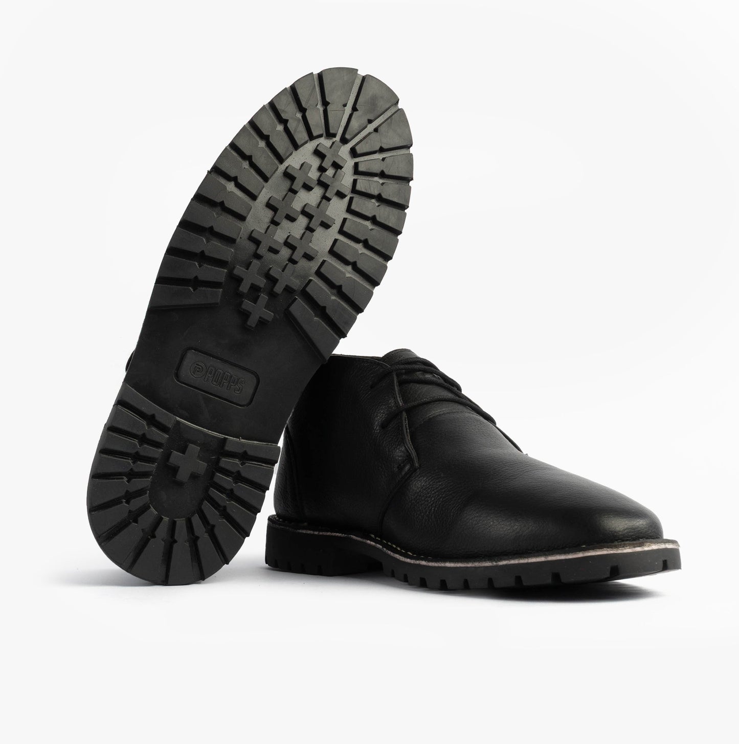 Popps COOPER Mens Desert Boots Black