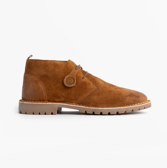 Popps COOPER Mens Desert Boots Cognac