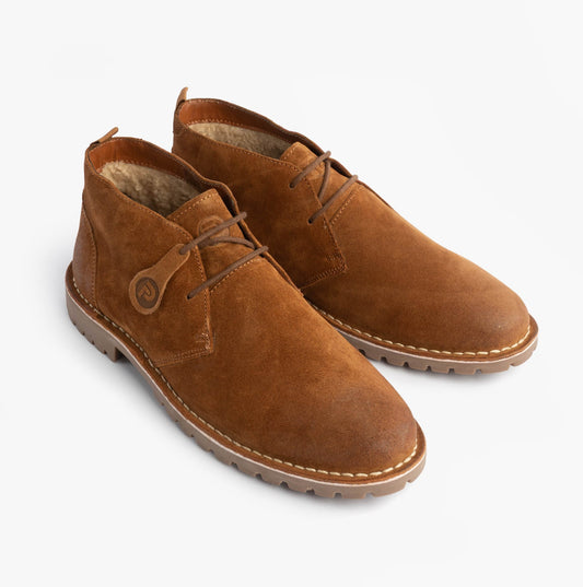 Popps COOPER Mens Desert Boots Cognac