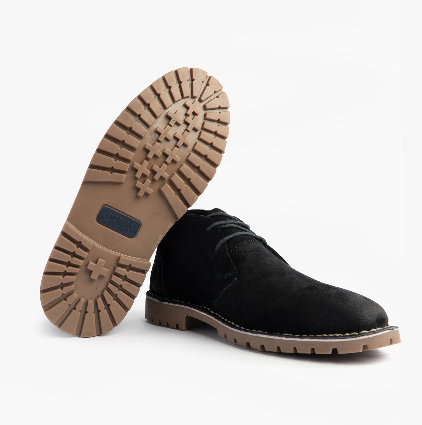 Popps COOPER Mens Desert Boots Navy