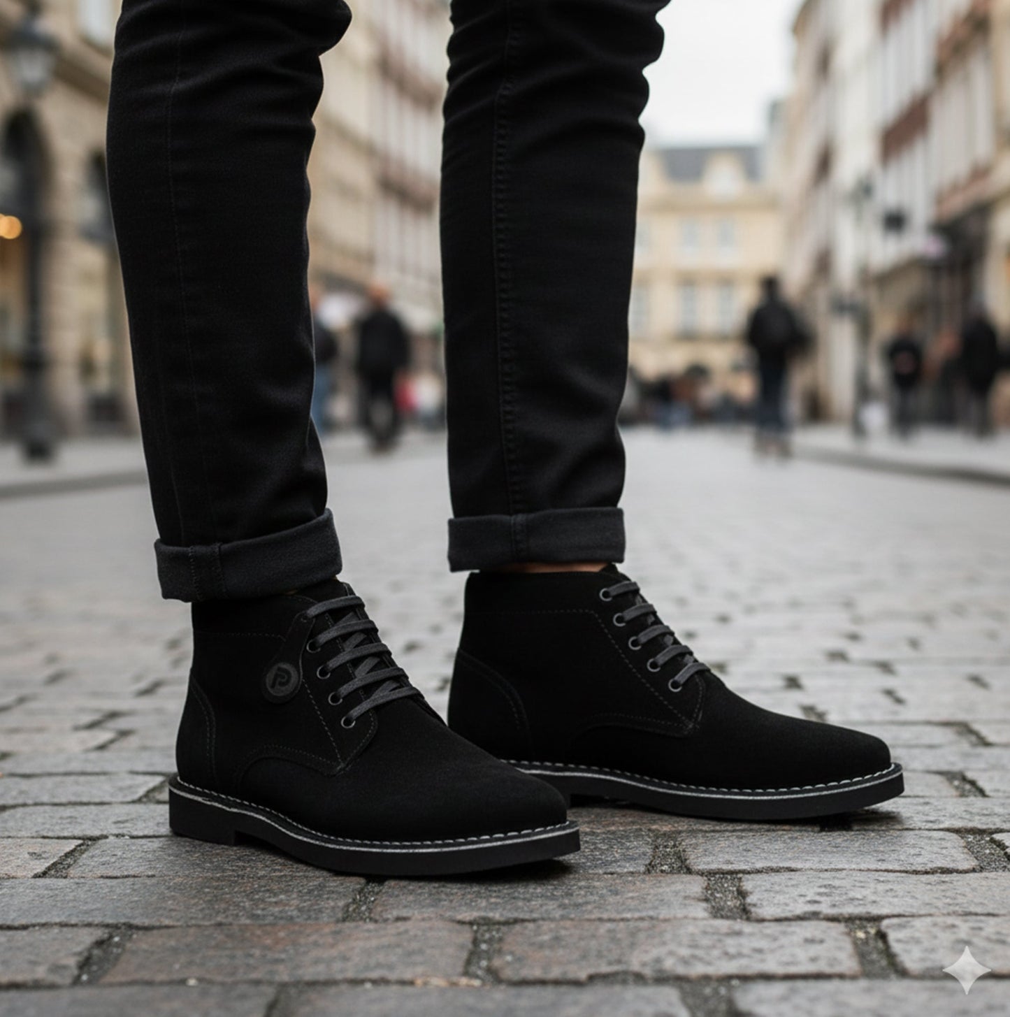 Popps RANGER Mens Desert Boots Black