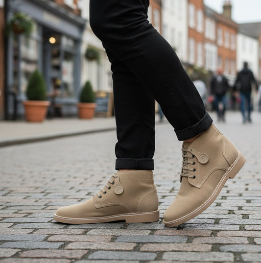 Popps RANGER Mens Desert Boots Taupe