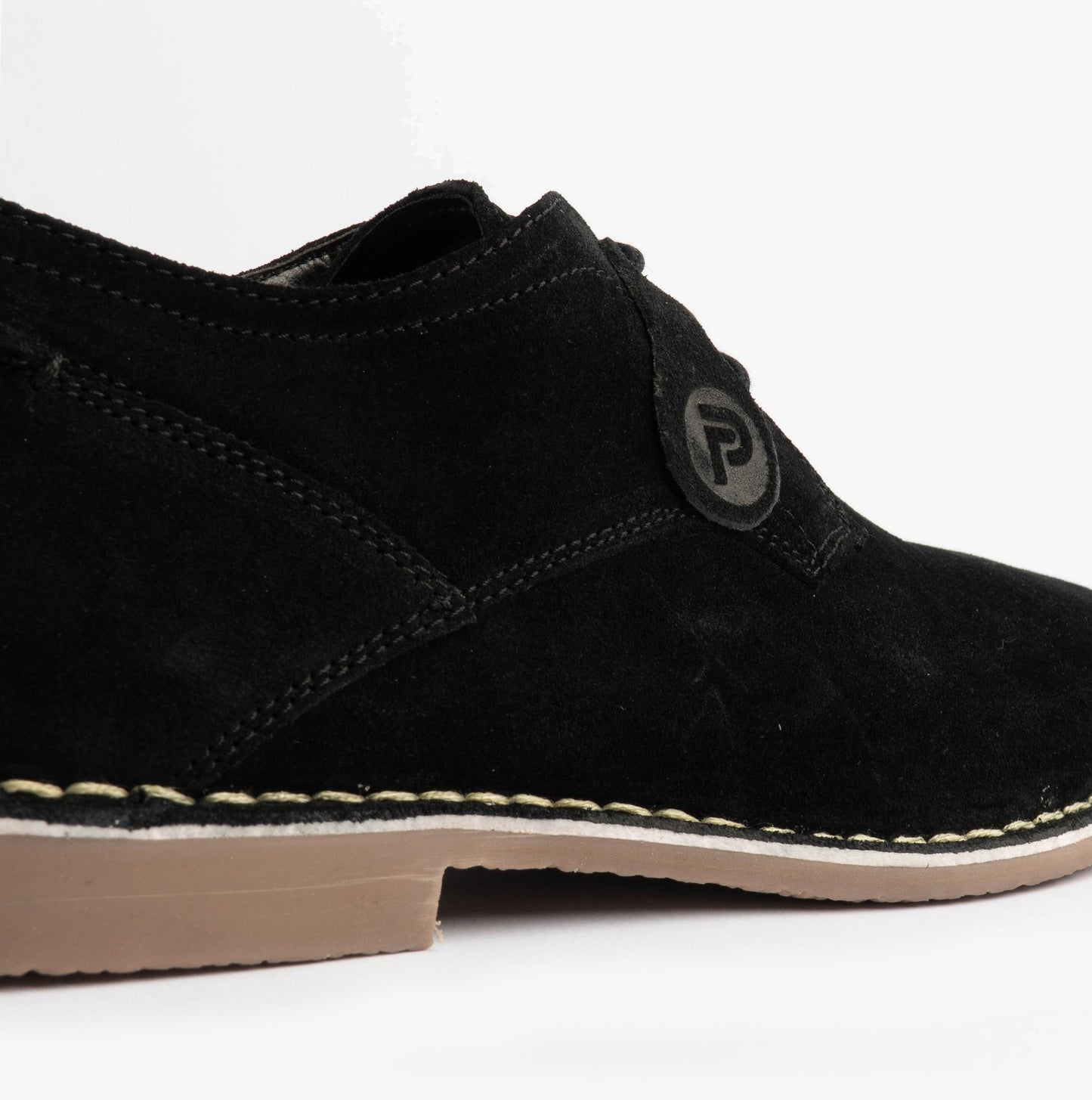 Popps JONAS Mens Suede Desert Shoes Black