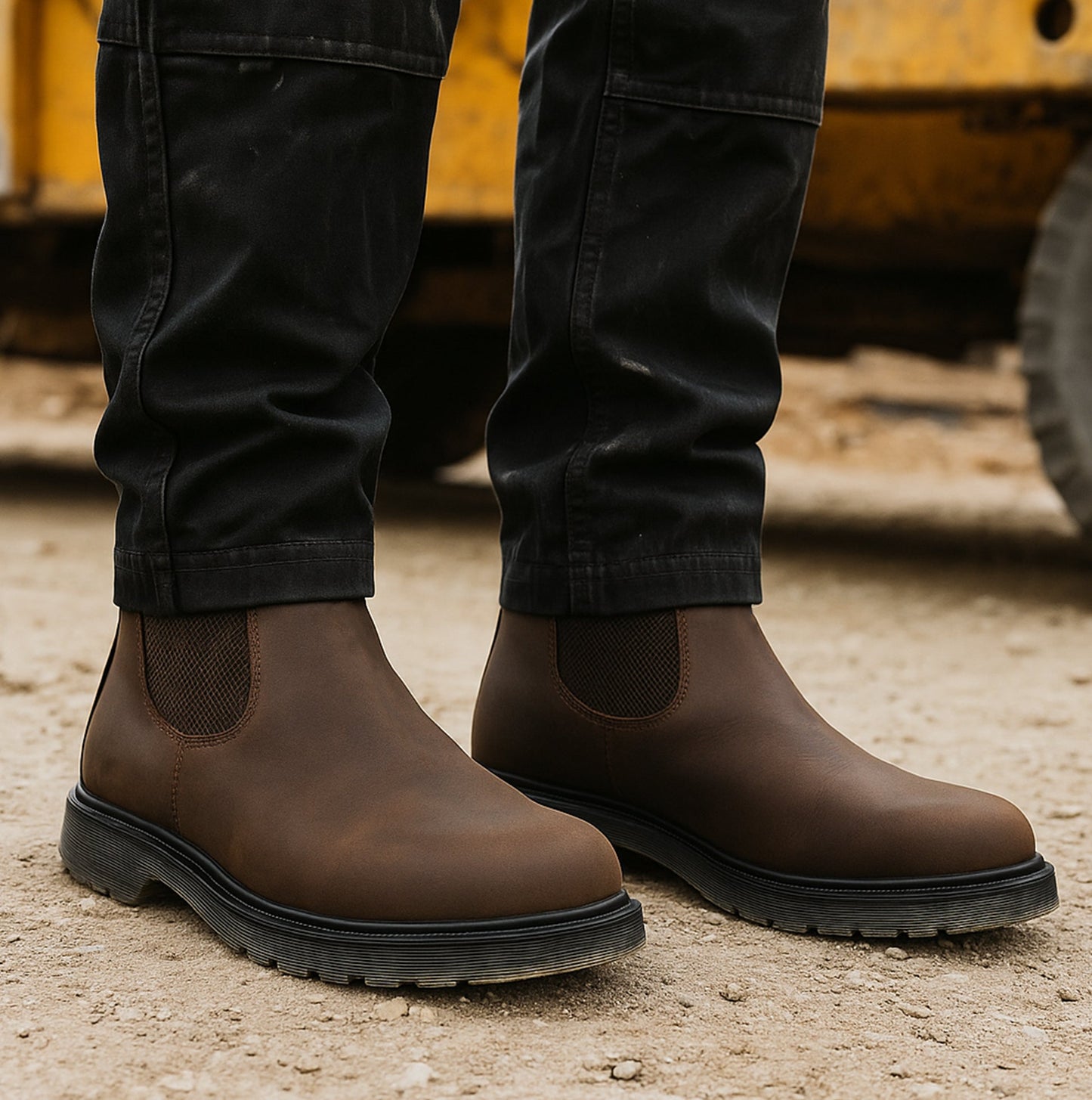 STB ELLIS Unisex Leather Air Cushioned Dealer Boots Waxy Brown