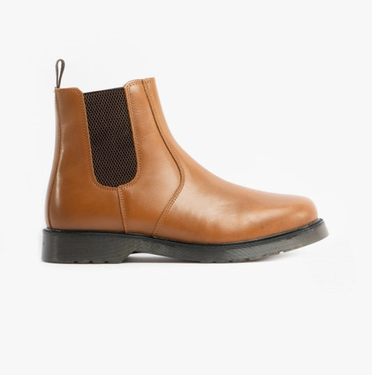 STB ELLIS Unisex Leather Air Cushioned Dealer Boots Tan