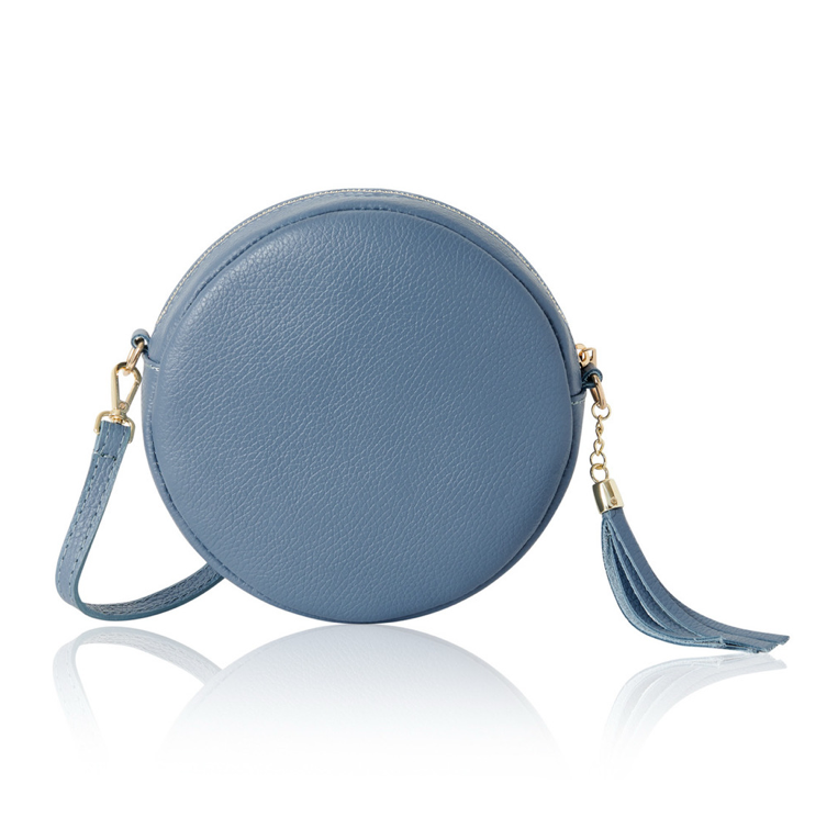 Blue Round Leather Bag - Lulu