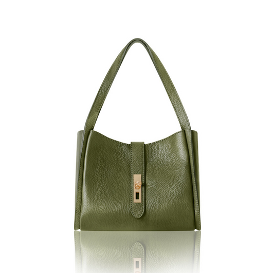 Olive Green Multi Compartment Shoulder Bag - Chi