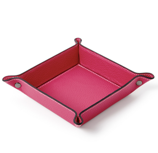 Fuchsia Leather Tidy Tray