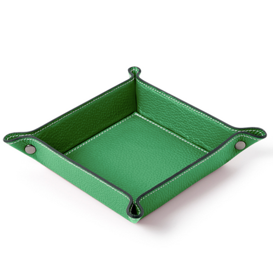 Green Leather Tidy Tray