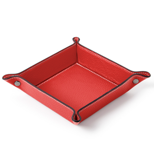 Red Leather Tidy Tray