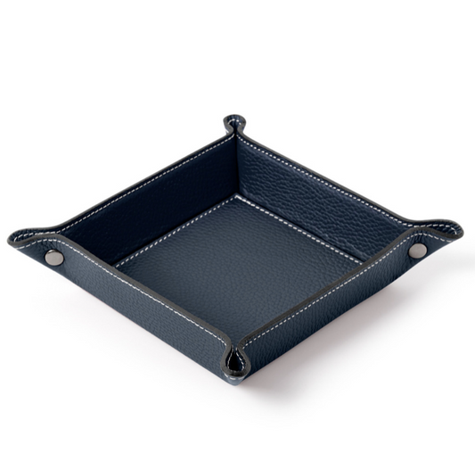 Navy Leather Tidy Tray