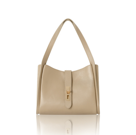 Light Taupe Multi Compartment Shoulder Bag - Chi