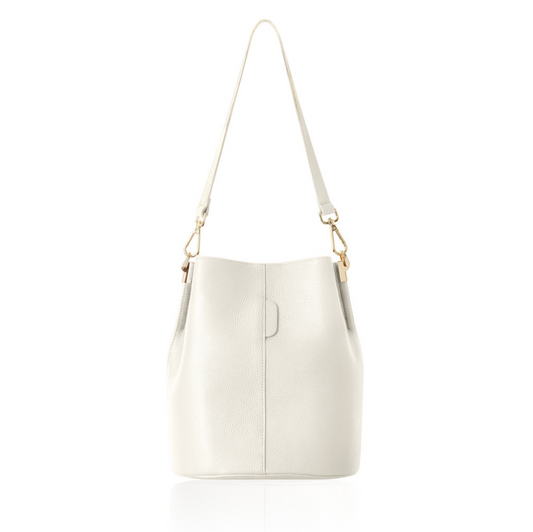 Cream Leather Bucket Bag - Sagrada