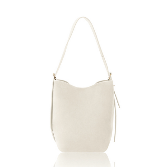 Cream suede bucket bag - Clancy