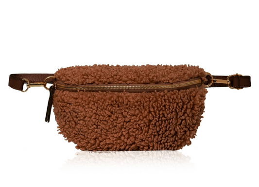 Hot Chocolate Brown Faux ShearlIng & Leather Bum Bag - Cici