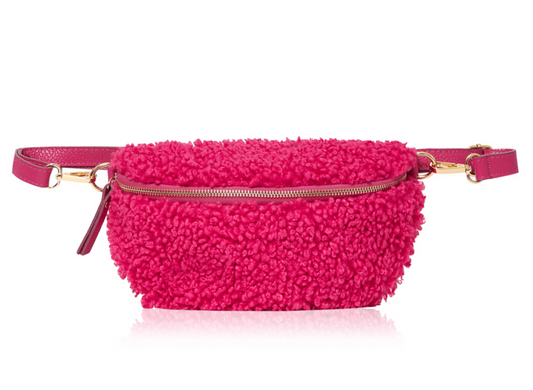 Hot Pink Faux ShearlIng & Leather Bum Bag - Cici