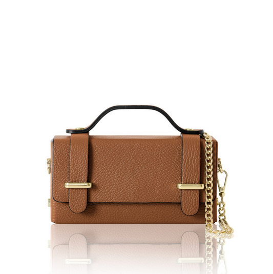 Tan Leather Box Bag - Roxy