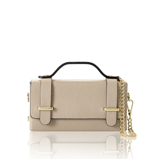 Oatmeal Leather Box Bag - Roxy