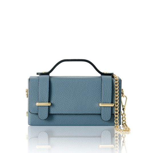 Bunny Blue Leather Box Bag - Roxy