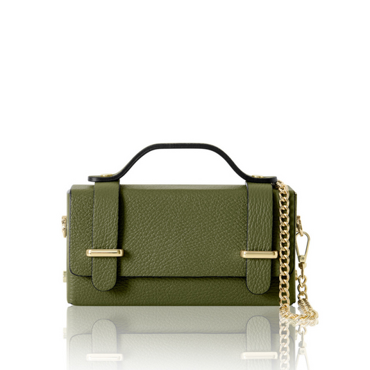 Overtly Olive Leather Box Bag - Roxy