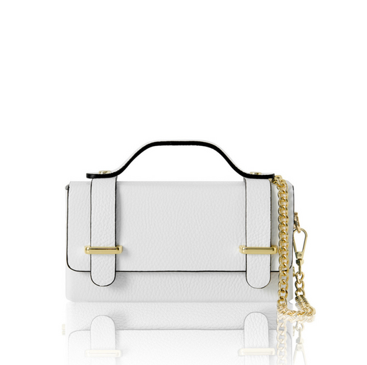Winter White Leather Box Bag - Roxy