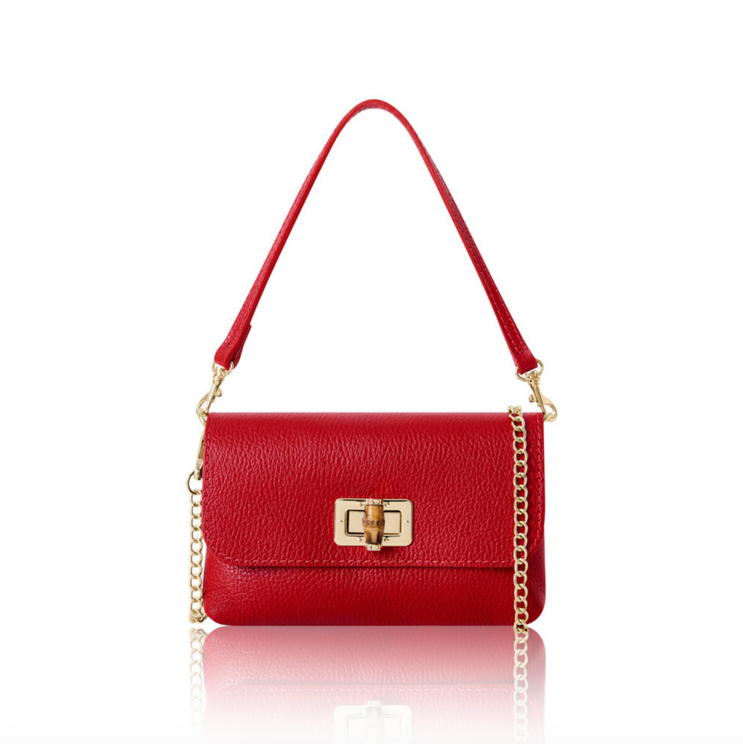 Ruby Red Twist Lock Evening Bag - Camilla