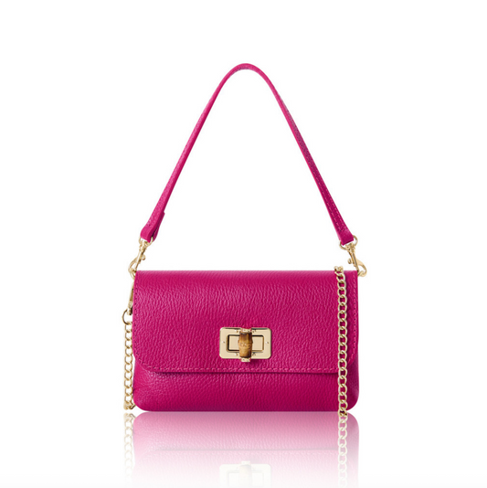 Hot Fuchsia Twist Lock Evening Bag - Camilla