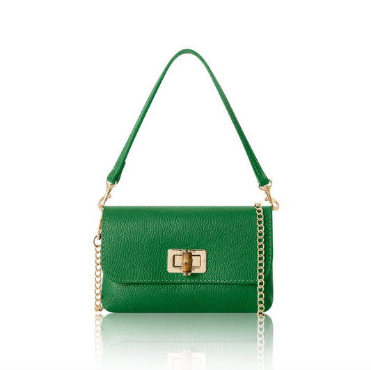 Rich Green Twist Lock Evening Bag - Camilla