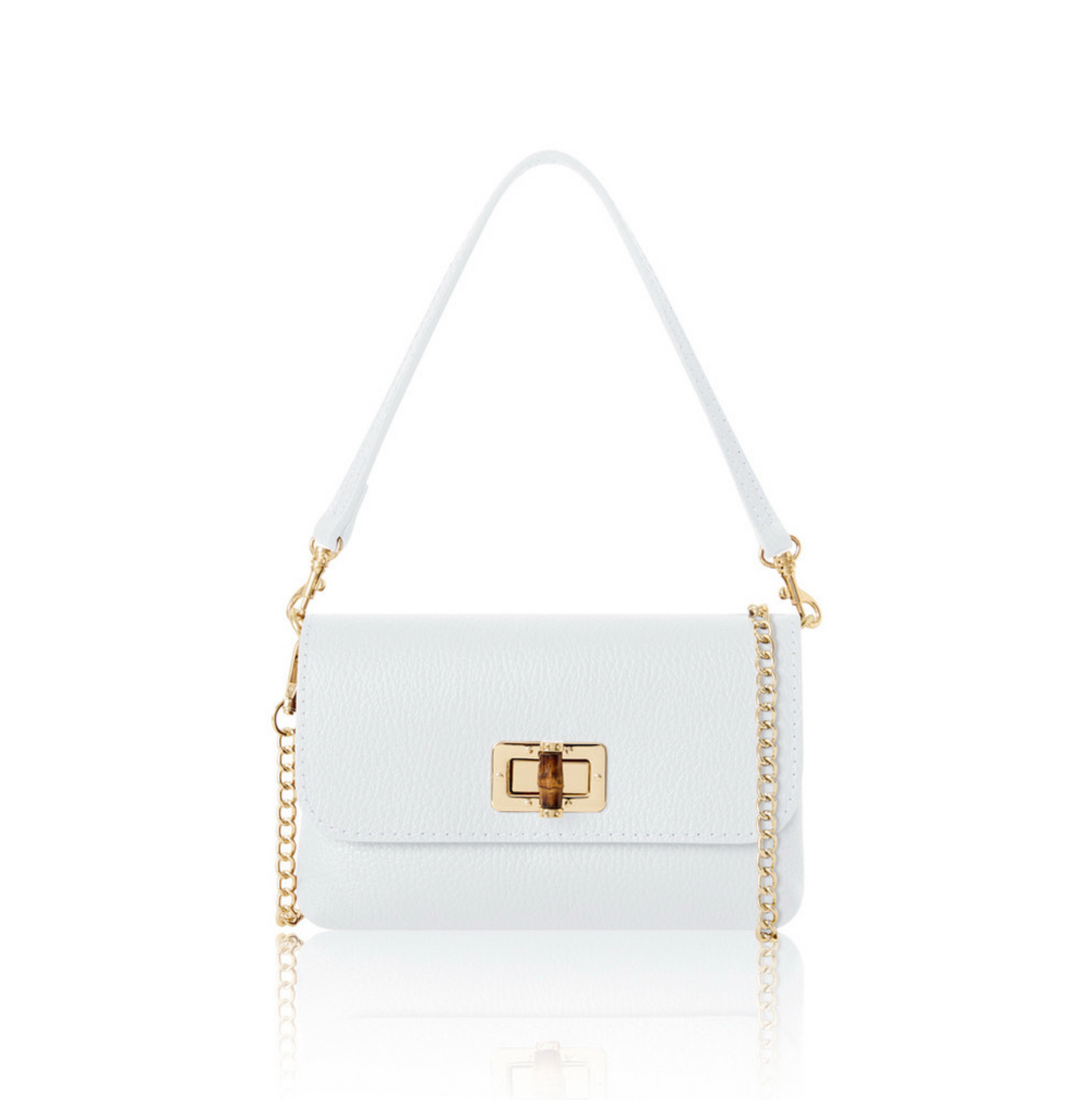 Winter White Twist Lock Evening Bag - Camilla