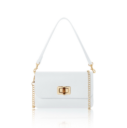 Winter White Twist Lock Evening Bag - Camilla