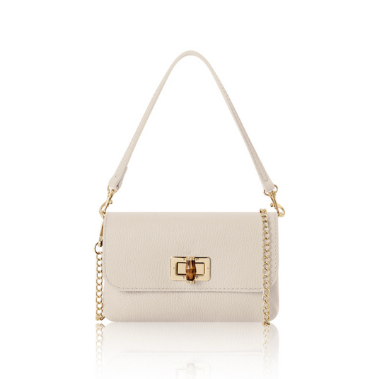 Cream Twist Lock Evening Bag - Camilla