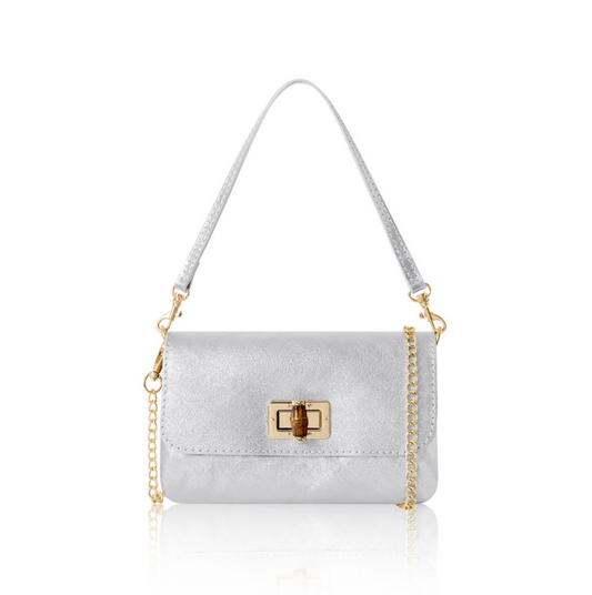 Silver Twist Lock Evening Bag - Camilla