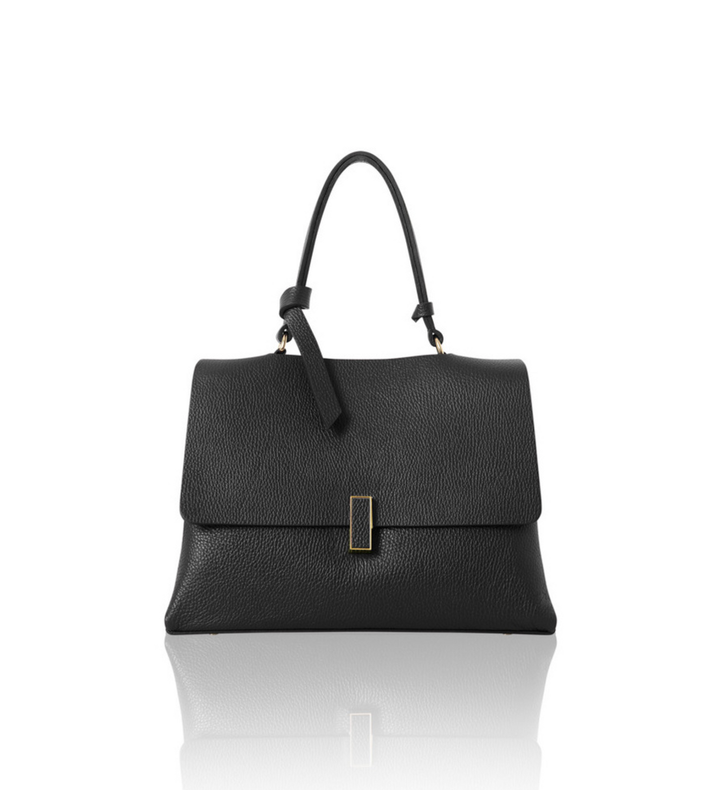 Bold Black Smart Leather Bag  - Florence