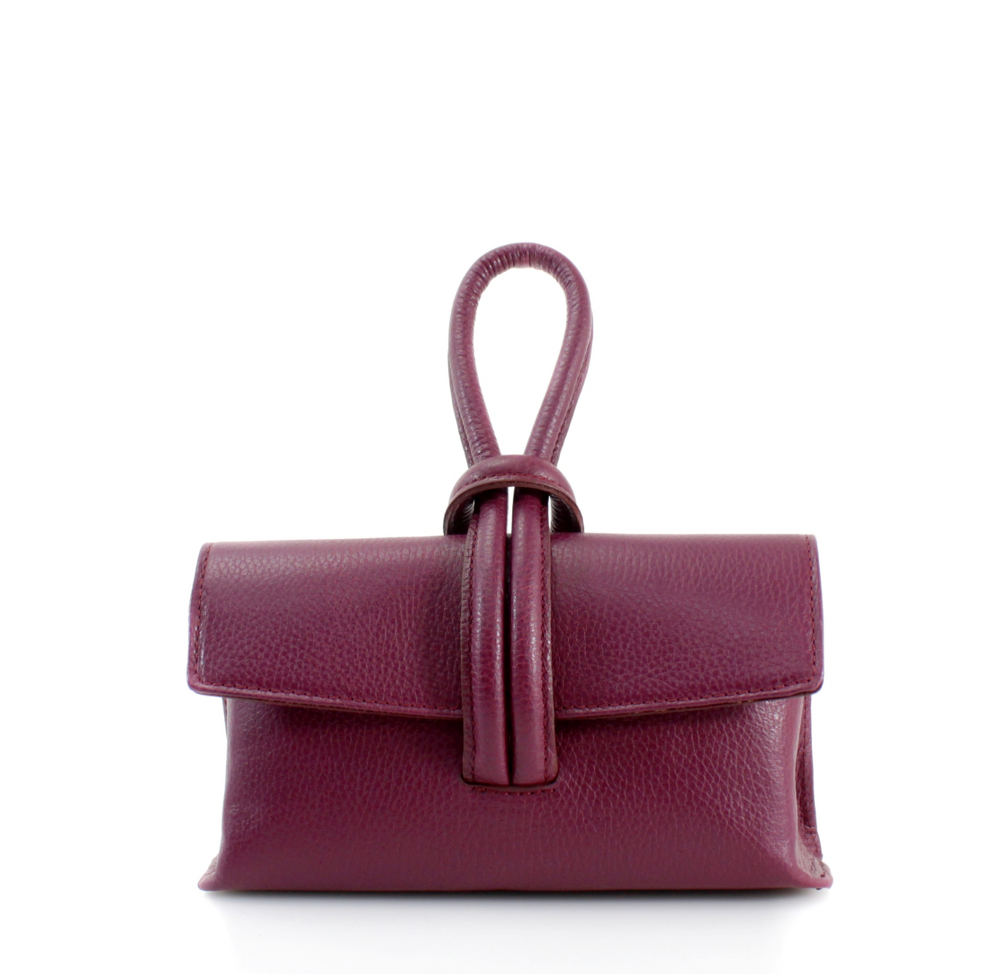 Burgundy Leather Loop Handle Bag - Claris