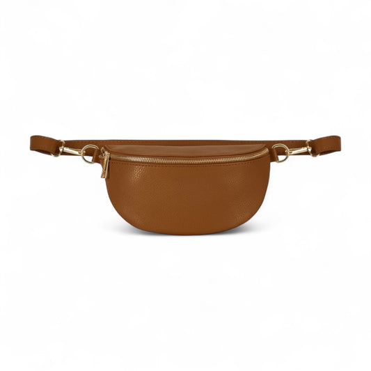 Dunkelbraune Leder-Körpertasche