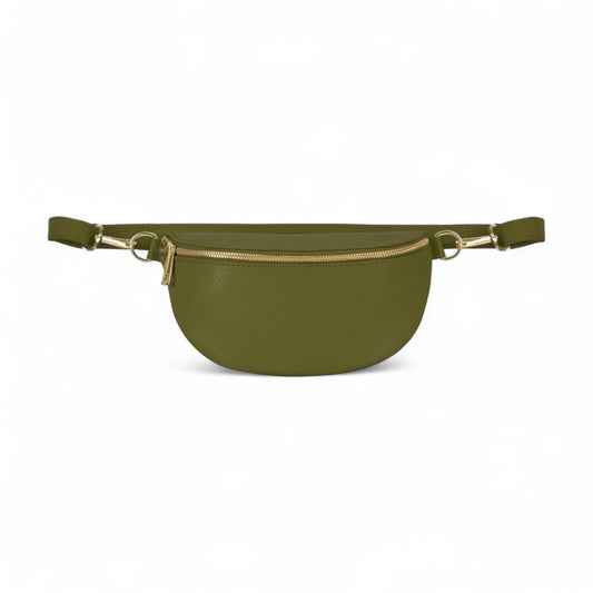 Weiße Leder-Taillentasche, Bauchtasche, Bauchtasche, körpernahe Tasche, kleine Ledertasche, Festival-Tasche, Damen-Leder-Bauchtasche