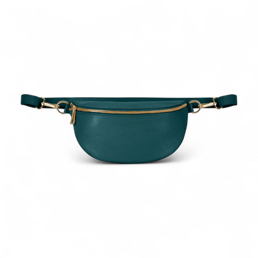 Weiße Leder-Taillentasche, Bauchtasche, Bauchtasche, körpernahe Tasche, kleine Ledertasche, Festival-Tasche, Damen-Leder-Bauchtasche