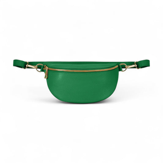 Weiße Leder-Taillentasche, Bauchtasche, Bauchtasche, körpernahe Tasche, kleine Ledertasche, Festival-Tasche, Damen-Leder-Bauchtasche