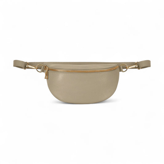 Weiße Leder-Taillentasche, Bauchtasche, Bauchtasche, körpernahe Tasche, kleine Ledertasche, Festival-Tasche, Damen-Leder-Bauchtasche