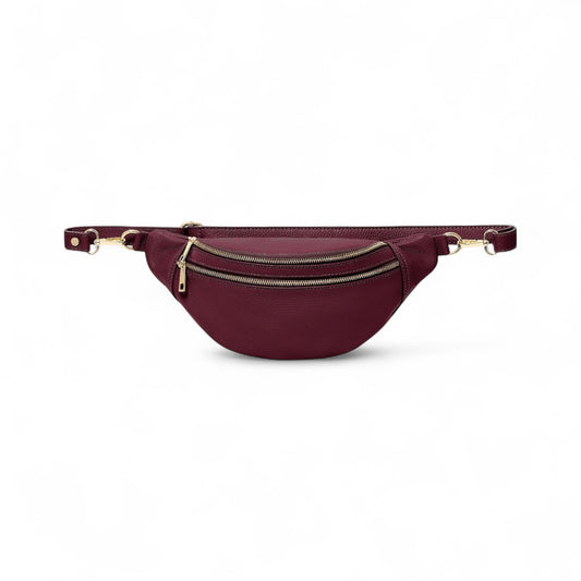 Übergroße graue Ledertasche – Cecilia